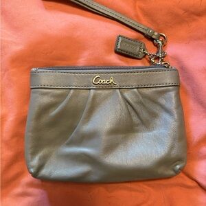 Coach Taupe Leather Wristlet